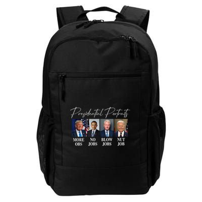 Presidential Portraits Trump More Jobs Obama No Jobs Bush Backpack