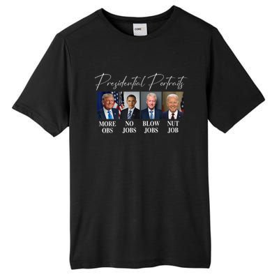 Presidential Portraits Trump More Jobs Obama No Jobs Bush Tall Fusion ChromaSoft Performance T-Shirt