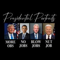 Presidential Portraits Trump More Jobs Obama No Jobs Bush Drawstring Bag