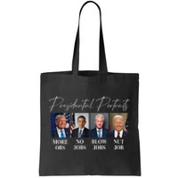 Presidential Portraits Trump More Jobs Obama No Jobs Bush Tote Bag