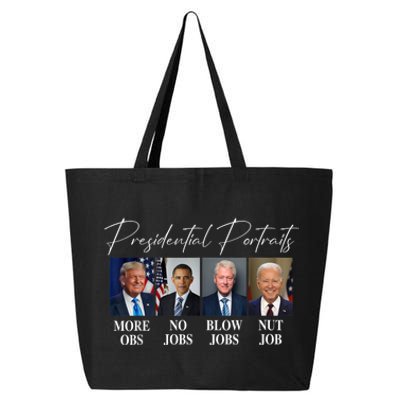 Presidential Portraits Trump More Jobs Obama No Jobs Bush 25L Jumbo Tote