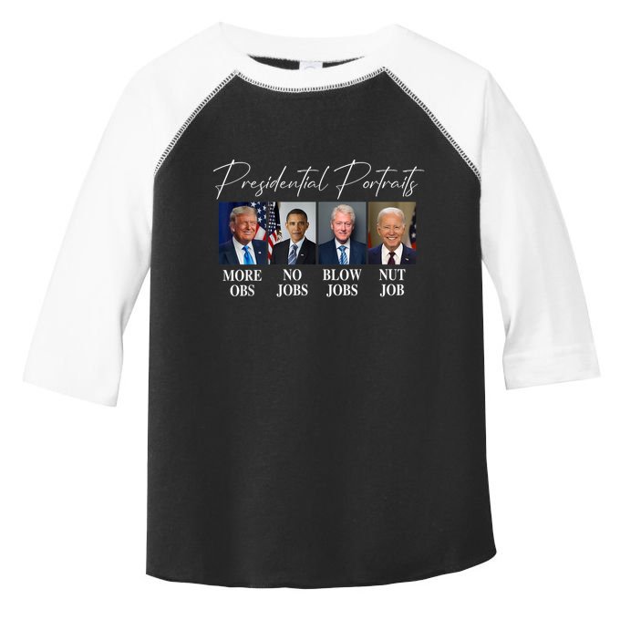 Presidential Portraits Trump More Jobs Obama No Jobs Bush Toddler Fine Jersey T-Shirt