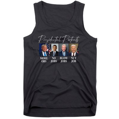 Presidential Portraits Trump More Jobs Obama No Jobs Bush Tank Top