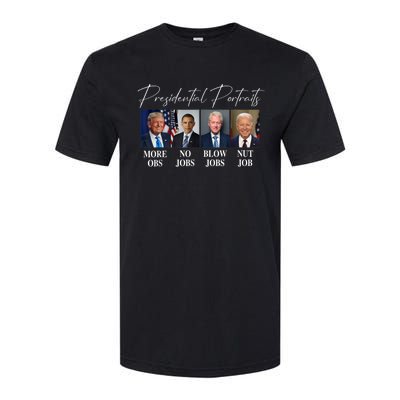 Presidential Portraits Trump More Jobs Obama No Jobs Bush Softstyle CVC T-Shirt