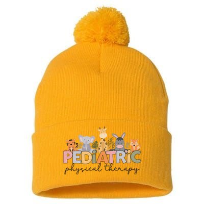 Pediatric Physical Therapy Therapist Pt Crew Safari Animals Pom Pom 12in Knit Beanie