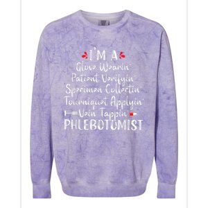 Phlebotomist Phlebotomy Technician Funny Nurse Clinical Colorblast Crewneck Sweatshirt