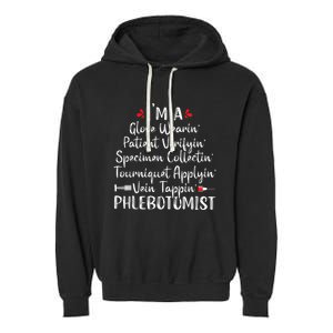 Phlebotomist Phlebotomy Technician Funny Nurse Clinical Garment-Dyed Fleece Hoodie