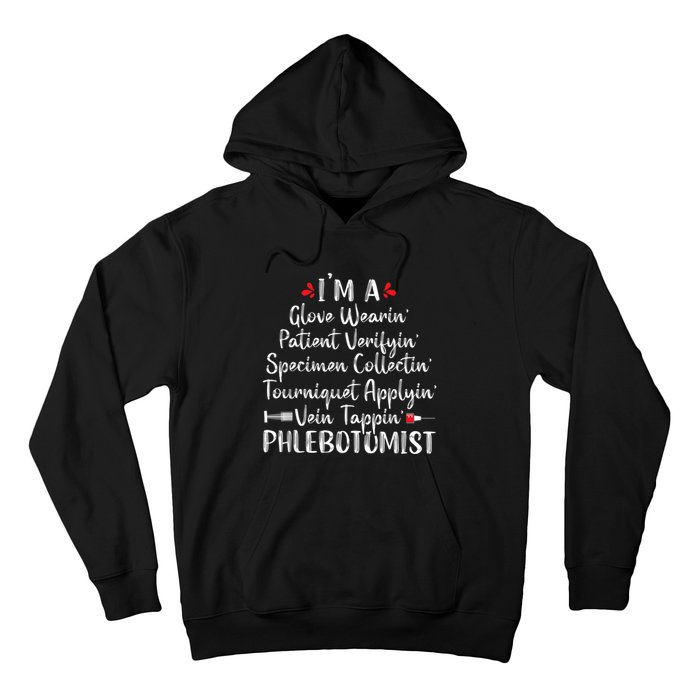 Phlebotomist Phlebotomy Technician Funny Nurse Clinical Hoodie