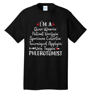 Phlebotomist Phlebotomy Technician Funny Nurse Clinical Tall T-Shirt