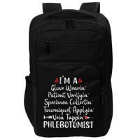 Phlebotomist Phlebotomy Technician Funny Nurse Clinical Impact Tech Backpack