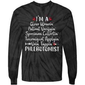 Phlebotomist Phlebotomy Technician Funny Nurse Clinical Tie-Dye Long Sleeve Shirt