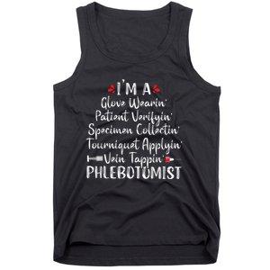 Phlebotomist Phlebotomy Technician Funny Nurse Clinical Tank Top