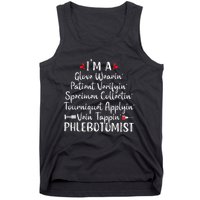 Phlebotomist Phlebotomy Technician Funny Nurse Clinical Tank Top