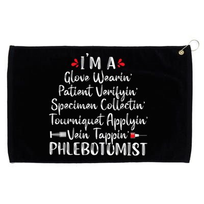 Phlebotomist Phlebotomy Technician Funny Nurse Clinical Grommeted Golf Towel