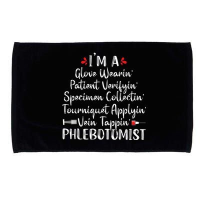 Phlebotomist Phlebotomy Technician Funny Nurse Clinical Microfiber Hand Towel