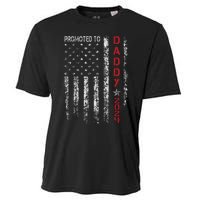 Patriotic Promoted To Daddy Est 2024 First Time Dad Cooling Performance Crew T-Shirt