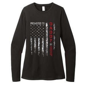 Patriotic Promoted To Daddy Est 2024 First Time Dad Womens CVC Long Sleeve Shirt