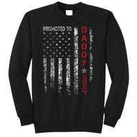 Patriotic Promoted To Daddy Est 2024 First Time Dad Tall Sweatshirt