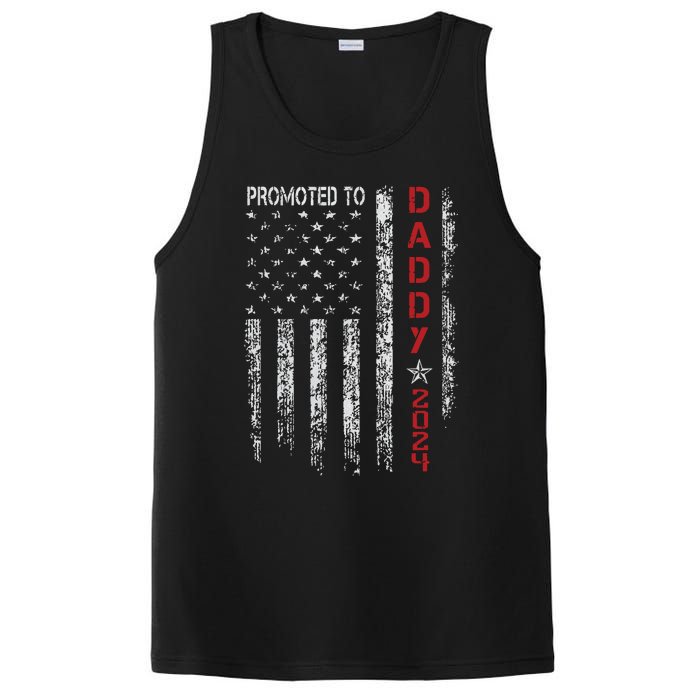 Patriotic Promoted To Daddy Est 2024 First Time Dad PosiCharge Competitor Tank