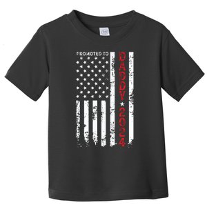 Patriotic Promoted To Daddy Est 2024 First Time Dad Toddler T-Shirt