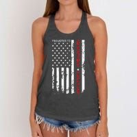 Patriotic Promoted To Daddy Est 2024 First Time Dad Women's Knotted Racerback Tank