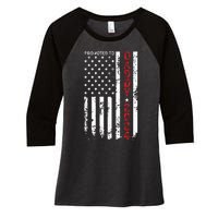 Patriotic Promoted To Daddy Est 2024 First Time Dad Women's Tri-Blend 3/4-Sleeve Raglan Shirt