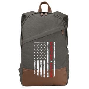 Patriotic Promoted To Daddy Est 2024 First Time Dad Cotton Canvas Backpack