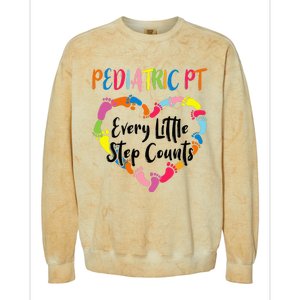 Pediatric Physical Therapy PT Every Little Step Counts Colorblast Crewneck Sweatshirt