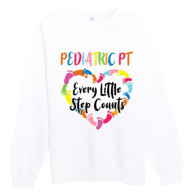 Pediatric Physical Therapy PT Every Little Step Counts Premium Crewneck Sweatshirt