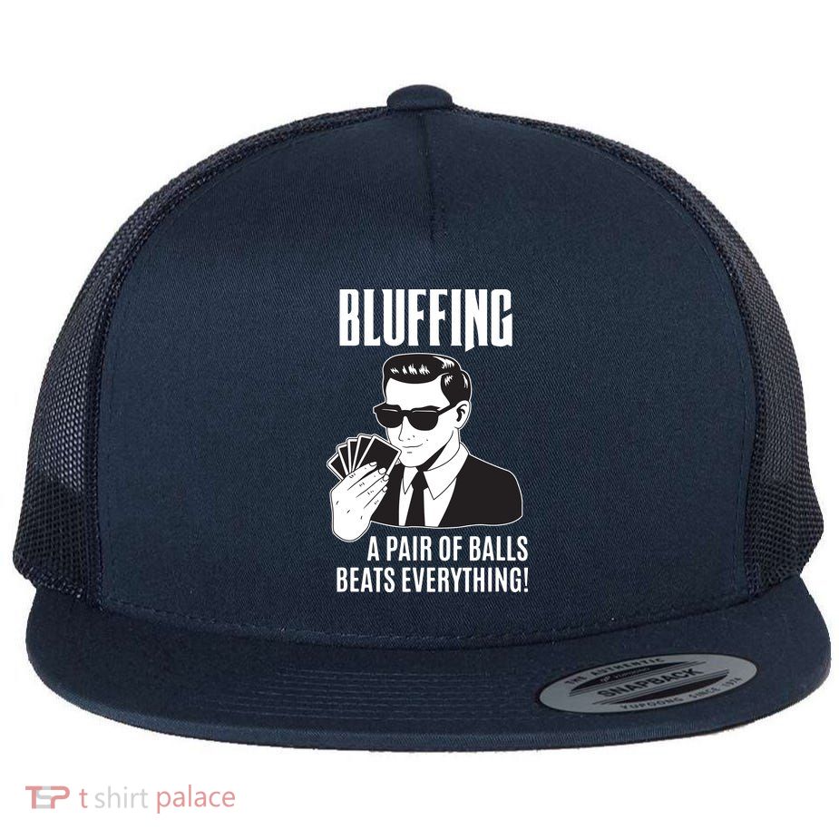 Poker Player Texas Hold'Em Night Bluffing Funny Poker Flatbill Hat