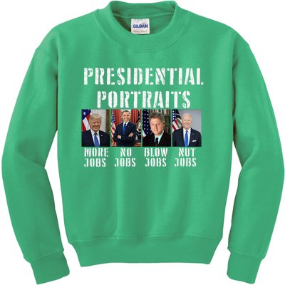 Presidential Portraits Trump More Jobs Obama No Jobs Bush Kids Sweatshirt