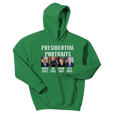 Presidential Portraits Trump More Jobs Obama No Jobs Bush Kids Hoodie