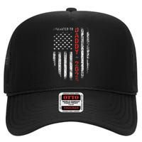 Patriotic Promoted To Daddy Est 2025 First Time Dad High Crown Mesh Back Trucker Hat