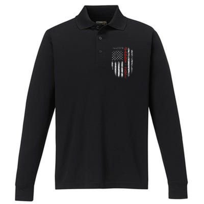 Patriotic Promoted To Daddy Est 2025 First Time Dad Performance Long Sleeve Polo