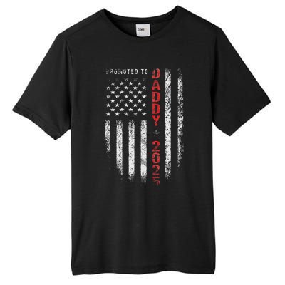 Patriotic Promoted To Daddy Est 2025 First Time Dad Tall Fusion ChromaSoft Performance T-Shirt