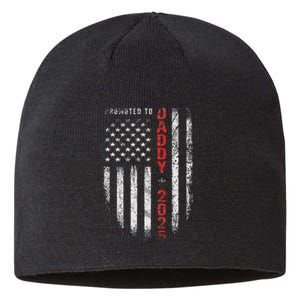 Patriotic Promoted To Daddy Est 2025 First Time Dad Sustainable Beanie