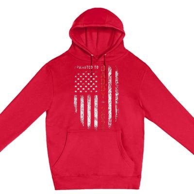 Patriotic Promoted To Daddy Est 2025 First Time Dad Premium Pullover Hoodie