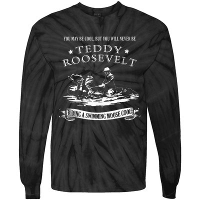 Progressive Party Teddy Riding Moose Cool Teddy Roosevelt Tie-Dye Long Sleeve Shirt