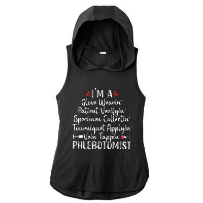 Phlebotomist Phlebotomy Technician Funny Nurse Clinical Ladies PosiCharge Tri-Blend Wicking Draft Hoodie Tank