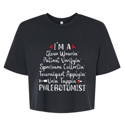 Phlebotomist Phlebotomy Technician Funny Nurse Clinical Bella+Canvas Jersey Crop Tee