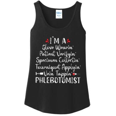 Phlebotomist Phlebotomy Technician Funny Nurse Clinical Ladies Essential Tank