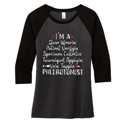 Phlebotomist Phlebotomy Technician Funny Nurse Clinical Women's Tri-Blend 3/4-Sleeve Raglan Shirt