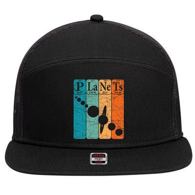 Planets Periodic Table Elements Solar System Planets 7 Panel Mesh Trucker Snapback Hat