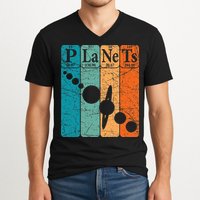 Planets Periodic Table Elements Solar System Planets V-Neck T-Shirt