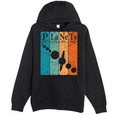 Planets Periodic Table Elements Solar System Planets Premium Pullover Hoodie