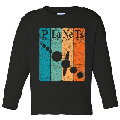 Planets Periodic Table Elements Solar System Planets Toddler Long Sleeve Shirt
