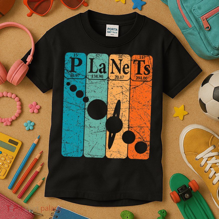 Planets Periodic Table Elements Solar System Planets Kids T-Shirt