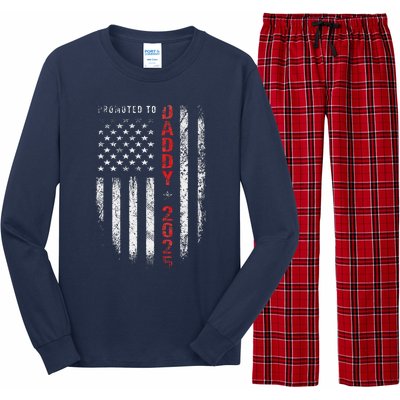 Patriotic Promoted To Daddy Est 2025 First Time Dad Long Sleeve Pajama Set