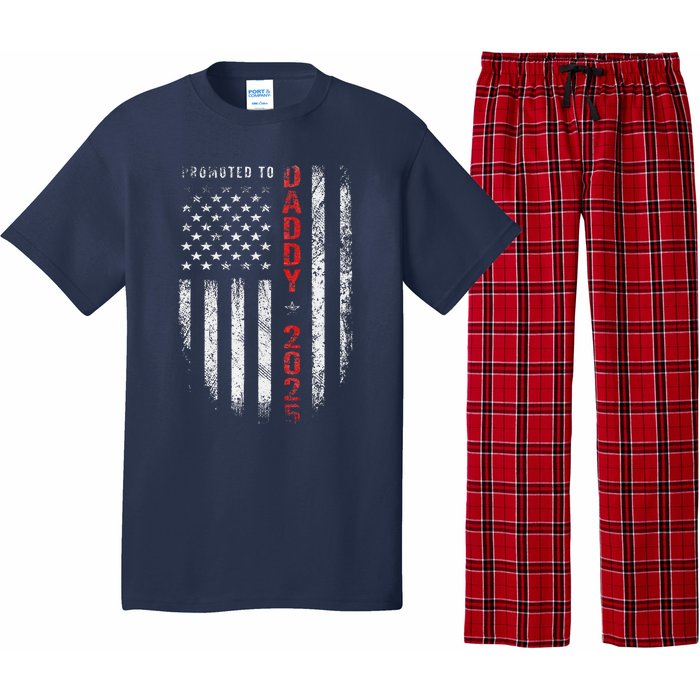 Patriotic Promoted To Daddy Est 2025 First Time Dad Pajama Set