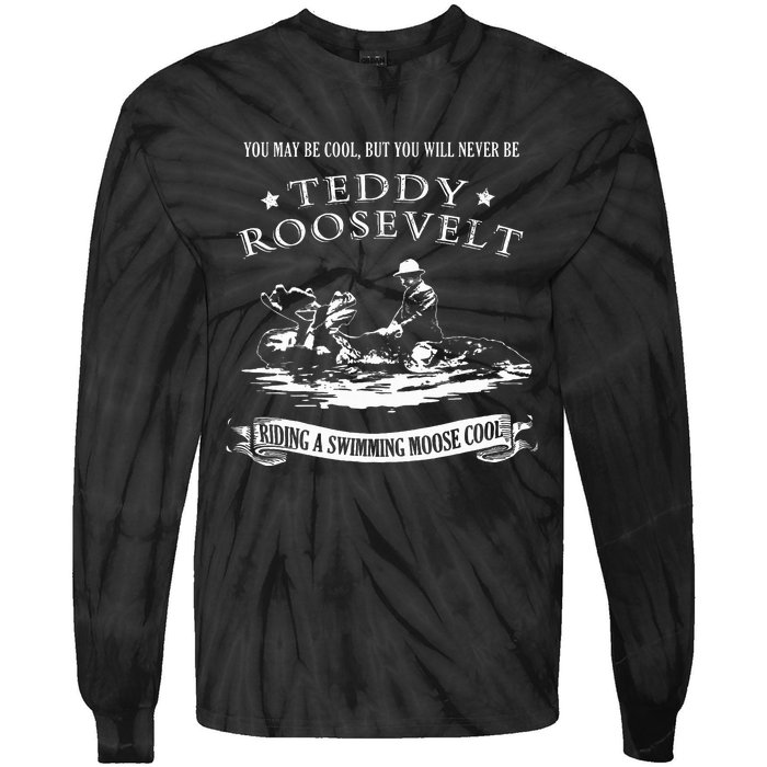 Progressive Party Teddy Riding Moose Cool Teddy Roosevelt Tie-Dye Long Sleeve Shirt